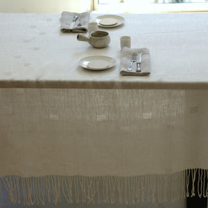 Linen tablecloth Azurs in white 140x210 cm