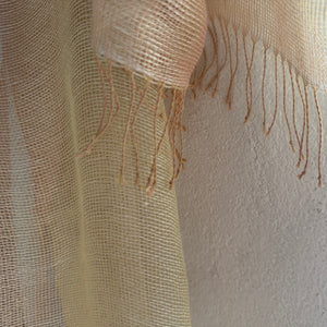 Double layer linen scarf Tinita Pastel Nude 50x200cm