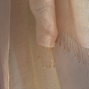 Double layer linen scarf Tinita Pastel Nude 50x200cm