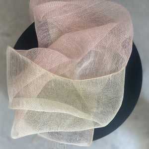 Double layer linen scarf Tinita Pastel Nude 50x200cm